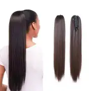 Synthetic Long Straight Claw Ponytail Wigs Clip In Tail U Ponytail P4 Hot R7V9