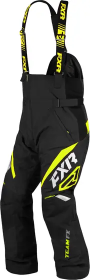 FXR Team FX 2023 Snowmobile Bib Pants, black-yellow, Size M for Men Black Yellow