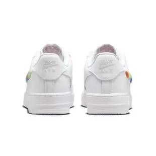 NIKE AIR FORCE 1 LOW GS Rainbow Swoosh 彩虹編織 白 女鞋 FQ4948-100