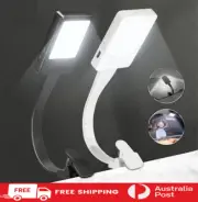 LED Book Reading Light Lamp USB Rechargeable Flexible Clip On Bed Desk Table