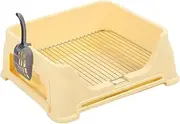 Dog Potty Tray, Easy to Assemble Stainless Steel Grid Dog Training Toilet Potty Tray for Small Medium (Light Yellow)