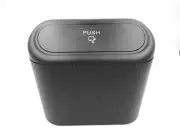 Car Trash Can with Spring Lid, Mini Car Trash Can with Lid and Hook - Black