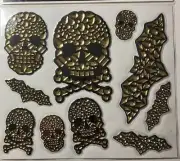 HALLOWEEN SKELETON SKULLS BATS WINDOW STICKER DECALS DECORATION