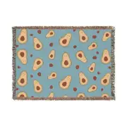 Avocado Pattern Woven Blanket, Cozy Home Decor, Perfect for Gifts, Boho Throw,