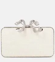 [Self-Portrait] Self-Portrait Bow faux pearl-embellished clutch One Size white