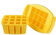 (Yellow) - FunBites Squares - Yellow - Cuts Kids' Food into Fun-Shaped bite-Size Pieces Great for picky Eaters and bento