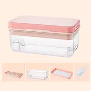 GGP Pink Premium Large Capacity Ice Cube Tray With Lid And Scoop Perfect For Cocktails And Summer Drinks