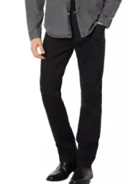 $198 NWT AG Jeans - Everett Slim Straight, Black, Size 38 X 34 Japanese Denim