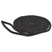 SeaGrace Boat Dock Line | Double Braided 1/2 Inch x 15 FT Black