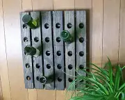 Wine Riddling Rack Distressed French Style Wood Hand Crafted Wall Hanging
