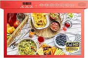 SYLVOX 15.6 inch Smart Kitchen TV, 1080P Under Cabinet TV Flip Down & Rotated, Android TV Built-in Timing Function Chromecast WiFi Bluetooth, Small TV for Kitchen, Bedroom, Campervan (Red)