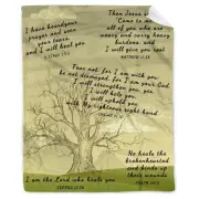 AMITAYUS Tree Healing Scripture Bible Verse Fleece Throw Sympathy Prayer Blan...