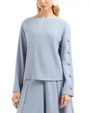Emporio Armani Techno Cady Long Sleeve Blouse
