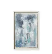 E Style 60x90cm Hand Painted Rice Paper Canal Wall Art Painting Decor Blue