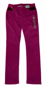 Girls My Favorite Knit Denim Jean Pink Magenta 14/16 Sequin Pockets