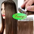 Tape In Human Hair Extensions Seamless Skin Wefts Remy European Hair Full Head