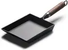 Mini Omelette Pan Cast Iron Japanese Egg Roll Pan with Wooden Handle Frying Pan