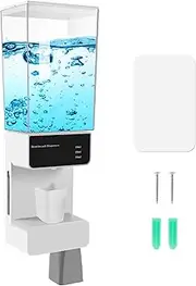 HSHGZSR Automatic Mouthwash Dispenser 650ml 3 Adjustable Mouthwash Dispenser Kit with Magnetic Cups Easy to Install Level Wall Mouthwash Dispenser Mouthwash Machine Dispenser for Office Home Bathroom