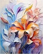 TAOPAOLAB Abstract Floral Paint by Numbers Kit for Adults - DIY Colorful Lily Bouquet Painting on Canvas 16x20 Inches, Acrylic Paint Set, Suitable for Beginners, Art for Home Decoration or Gifts