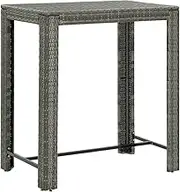 Garden Table Garden Bar Table Grey 100x60.5x110.5 cm Poly Rattan