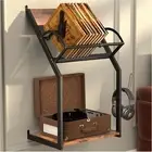 Vintage Wall-Mounted Turntable Stand - Elegant Vinyl Record Storage Solution