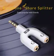 3.5mm Audio Duplicate Splitter 4-Pole Adapter Support Mic For Computer PC LAPTOP