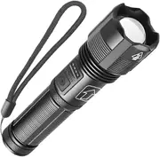 Only 1 Handheld Flashlight LED Top Camping Torch Adjustable Focus Zoom Tactical Flashlight for Outdoor Sports, Emergencies