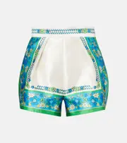 [Alemais] Alémais Vivianna printed high-rise shorts UK 16 white