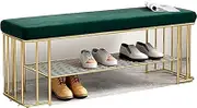 Shoe Cabinet Bench Nordic Minimalist Single Layer Household Shoe Changing Stool with Flannel Cushion Entrance Wrought Iron Shoe Stool Bed Frame Sofa Bench (Color: Pink, Size: 60x32x45 cm)