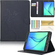 Galaxy Tab A 8.0 2015 Case, SM-T350 Case, Dteck(TM) Slim Fit Protective Synthetic Leather Stand Case Cover with [Card Slot] Flip Folio Wallet Pocket Cover for Samsung Galaxy Tab A 8 Inch 2015(Black)