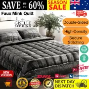 Super King Size Quilt Double Sided Faux Mink Doona Winter Weight Soft Texture AU