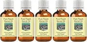 Devprayag Pure Peach Kernel Oil (Prunus persica) Natural Therapeutic Grade Cold Pressed (Pack of five) 100ml X 5 (16.9 oz)