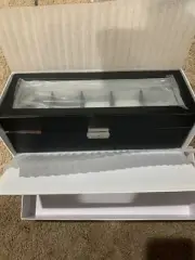JBW 5-piece Black Watch Box, Display Case, Glass Top Lockable