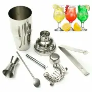 Cocktail Shaker Mixer Drink Bartender Tool Bar 5 Pcs Set Stainless Steel