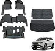 OAD4X4 3-Row Floor Mats & Boot Liner Set Compatible with Isuzu MUX MU-X 2021-Onwards, Custom-Fit TPE All-Weather Car Liners with Door Sill Coverage