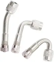3 Pcs Tire Valve Extension, 45/90/135 Degree Angle Bent Brass Adaptor, Universal Inflatable Nozzle Extension for Car, Motorcycle, Scooter, Bike - Durable Valve Stem Extenders(Silver)