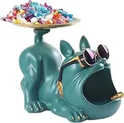 Key Bowl | Bulldog Entryway Bowl for Keys - Desk Organizer, Cute Resin Bulldog Figurine, Storage Box for Kitchen Counter Home Dining Table