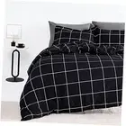 Bedding Duvet Cover Set Printed Geometric Plaid Pattern 120gsm Microfiber