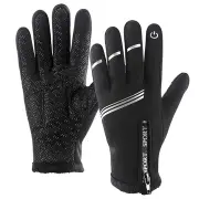 S175 Touch Screen Antislip Waterproof Gloves Reflective Cycling Bicycle Bike Gloves Winter Warm Gloves Sports Gloves XL SIZE