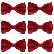 Men's Bowties Formal Satin Solid - 6/12 Pack Bow Ties Pre-tied 6pk-burgundy