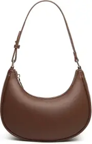 Coffee Brown Retro Classic Hobo Clutch Shoulder Tote Clutch Handbag with Zipper