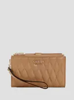 GUESS Beige Valla Double Zip Organiser Wallet