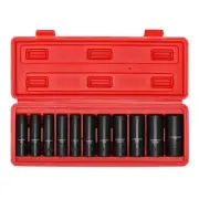 11 Pieces 1/2-Inch Drive Deep Impact Socket Set, SAE, 6-Point, 3/8-Inch to 1-...