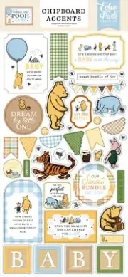 Echo Park Chipboard 6"X13"-Accents, Winnie The Pooh Baby - 3 Pack