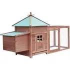 Chicken Coop with Nest Box Mocha 190x72x102 cm Solid Firwood vidaXL