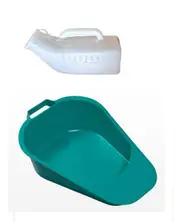 COMBO Slipper Bed Pan w/ Handle + Male Urinal Bottle w/ Lid