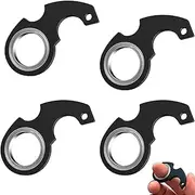 4Pcs Black Keychain Spinner Fidget Ring,Keychain Spinner Fidget Ring Metal Key Chain Spinner Fidget Ring Type for Man Women Fidget Spinners Novelty and Gag Fidget