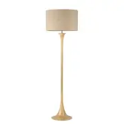 Jones Fabric Shade Classic Wood Grain Finish Standing Floor Light Lamp Oak
