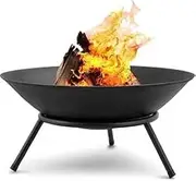 Cuisiland Outdoor Fire Pit, 22 Inch Heavy-Duty Steel Fire Bowl with Stand, Wood Burning Firepit for Patio, Backyard, Garden, Camping, Bonfire, Weather-Resistant & Portable Design