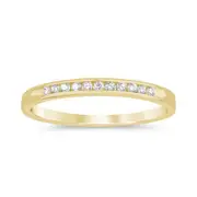 Bevilles Channel Ring with 0.10ct of Diamonds in 9kt Yellow Gold